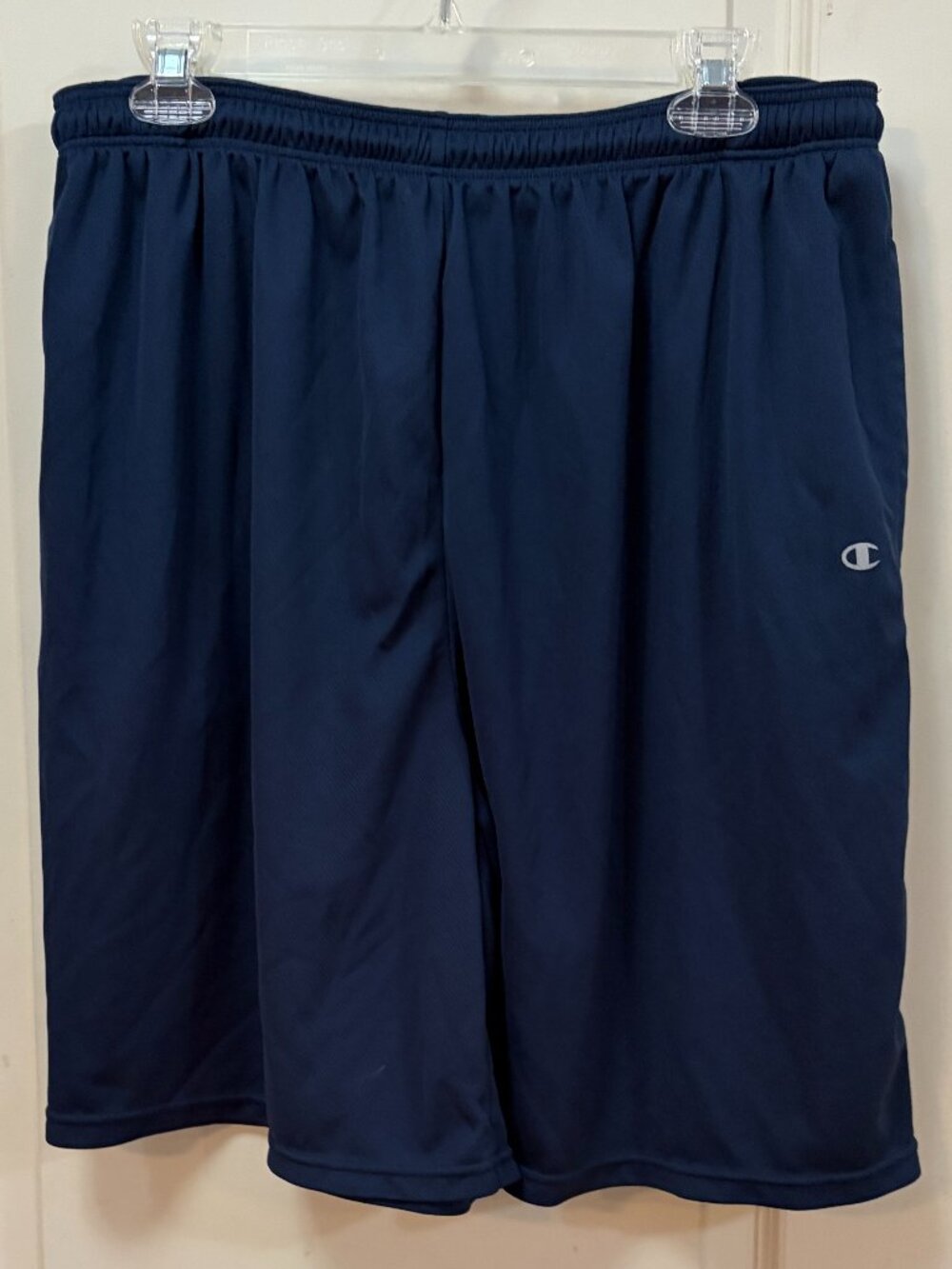 Champion Mens XXL 100% Polyester Elastic Waist Drawstring Shorts. Blue